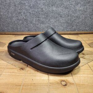 Oofos Oocloog Black Shoes Men 9 Women 11 Black Mule Slip On Comfort Recovery